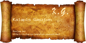 Kalapis Gaszton névjegykártya